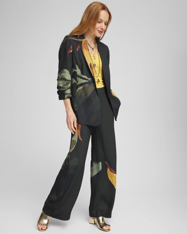 Soft Pull-On Print Wide Leg Pants - image 2